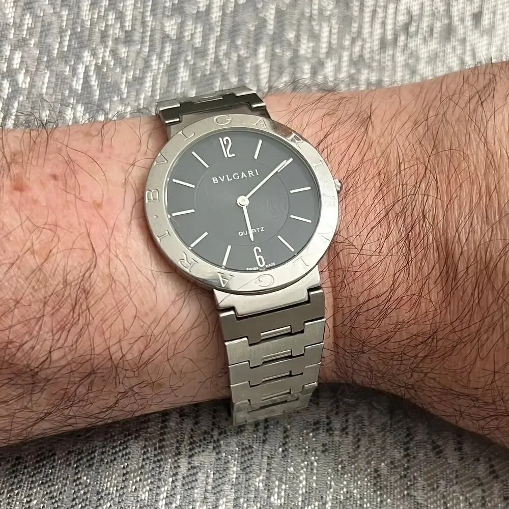Bvlgari Estate Sapphire Crystal Quartz Watch Stainless Steel 38 mm B12 - Picture 3 of 5